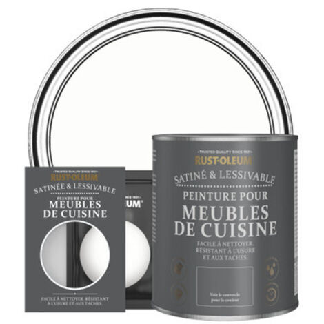 Peinture pour Meubles de Cuisine, Finition Satinée - Craie Blanche (1/3)