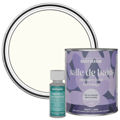 Peinture pour Carrelage de Salle de Bain, Finition Mate - Porcelaine 750ml (1/3)