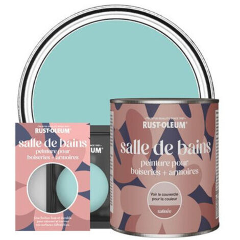 Peinture pour Boiseries & Armoires de Salle de Bains, Finition Satinée - Bleu-vert (1/3)