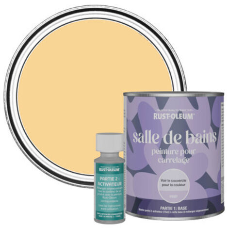 Peinture pour Carrelage de Salle de Bain, Finition Mate - Moutarde 750ml (1/3)