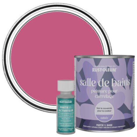 Peinture pour Carrelage de Salle de Bain, Finition Satinée - Framboise 750ml (1/3)