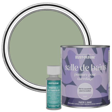 Peinture pour Carrelage de Salle de Bain, Finition Mate - Vert Kaki 750ml