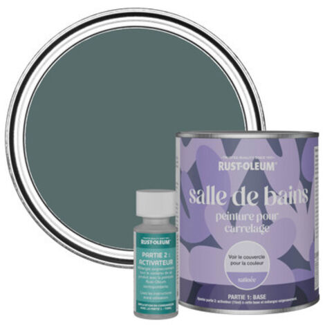Peinture pour Carrelage de Salle de Bain, Finition Satinée - Deep Sea 750ml (1/3)