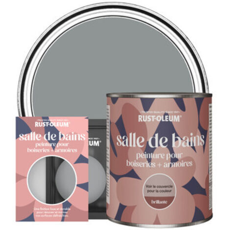 Peinture pour Boiseries & Armoires de Salle de Bains, Finition Brillante - Anthracite Moyen (1/3)