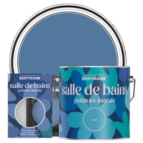 Peinture pour Murs et Plafonds de Salle de Bains - Soie Bleue (1/3)