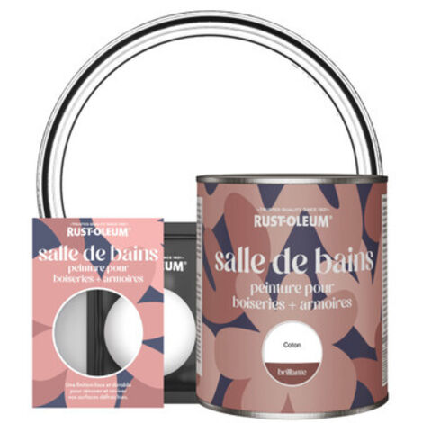 Peinture pour Boiseries & Armoires de Salle de Bains, Finition Brillante - Coton (1/3)