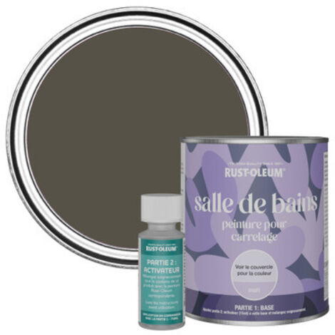 Peinture pour Carrelage de Salle de Bain, Finition Mate - Brun Terre 750ml (1/3)
