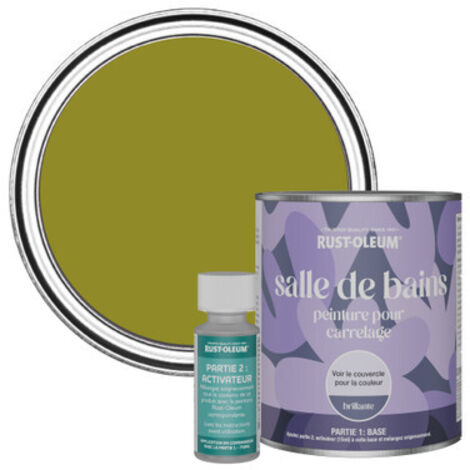 Peinture pour Carrelage de Salle de Bain, Finition Brillante - Olive marinée 750ml (1/3)