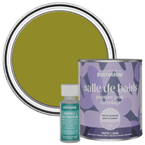 Peinture pour Carrelage de Salle de Bain, Finition Mate - Olive marinée 750ml (1/3)