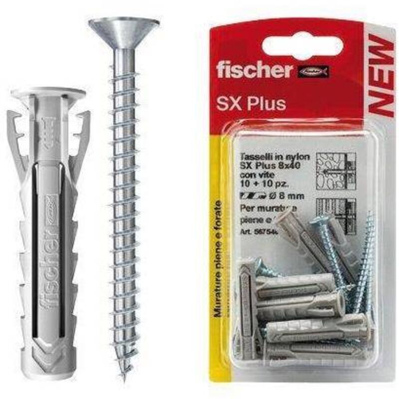 Buste In Nylon Fischer 86961 - TAS SX 8, Confezione Da 1000 Pezzi | Per Uso Professionale E Industriale