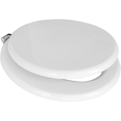 Siège de toilette pour vase céramique Ideal Standard – Abattant en bois stabilisé polyester – Dimensions 37x37cm – Charnières fixes en laiton chromé (1/5)