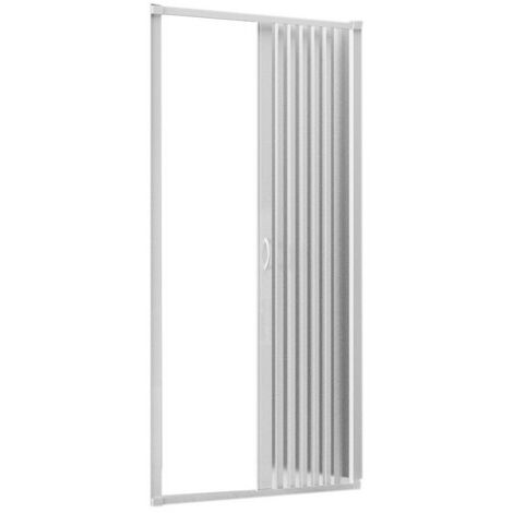 Dianhydro – Paroi de douche en niche avec soufflet – Modèle Luca Linea Plissé 100 cm – Structure solide pour étanchéité – Design compact pour espaces réduits (1/5)
