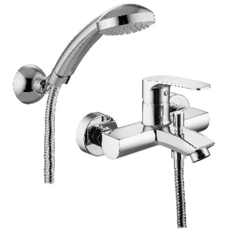 Mélangeur monocanal baignoire avec support de joint chrome-chaux (1/5)