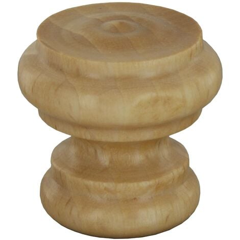Bouton boule bois brut de diamètre 30 mm