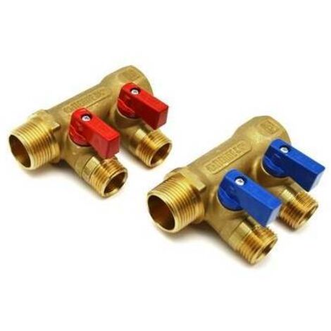 Collecteur Nino jaune anti-fuite 2 voies 3/4 pour isoler vos circuits
