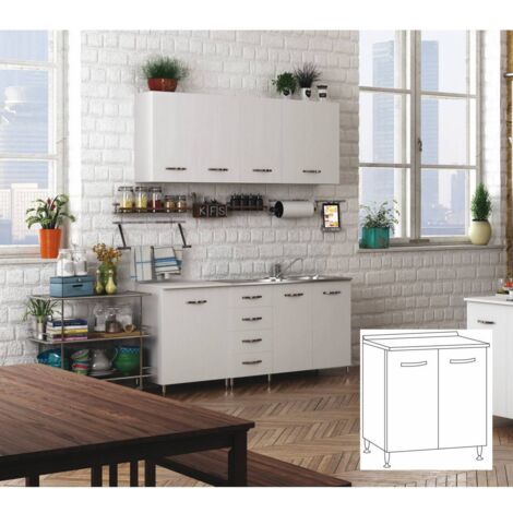 KIT CUCINA BASE 2 ANTE 80X50XH85 CM BIANCO