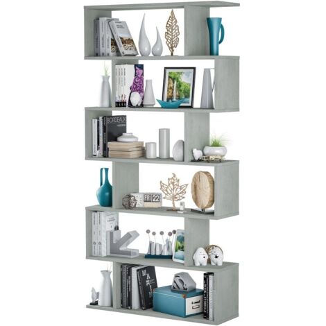 Kit bibliothèque design Athena cm 80x25x192h béton - Salle de séjour (1/5)