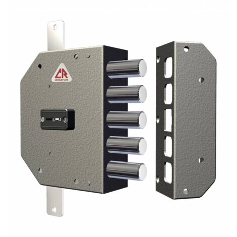 DOM – Serrure de sécurité gauche CR 2200 double embout – Pour portes blindées – Entraxe 70mm – Diamètre axe 25mm – Sens de pose à gauche