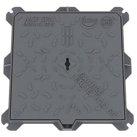Couvercle de regard en fonte ductile B125 60x60 cm – Résistance à la rupture > 125 kN – Norme EN 1563 – Pour réseaux d'égouts