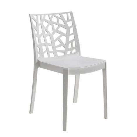 Bica – Chaise empilable en polypropylène renforcé – Hauteur d'assise 46 cm – Design moderne pour bar extérieur et jardin – Charge max 110 kg