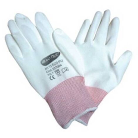 Jah 5040 - Guanti a maglia in cotone/nylon, 12 paia di gommini pesanti, colore bianco, taglia 7