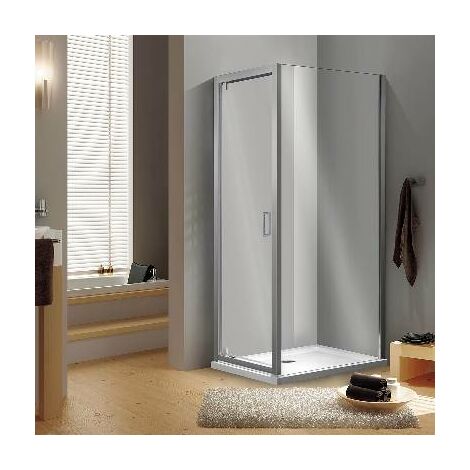 MONABLACK Porte de douche pliante H 195 cm noir largeur réglable de 84 à 88  cm verre 6 mm transparent