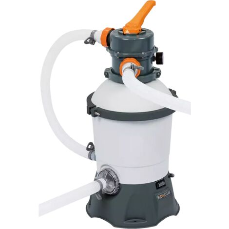 Filtre à sable 3 028 L/h – Débit max 3 028 L/h – Puissance 85 W – Compatible piscines jusqu'à 18 100 L – Pré-filtre intégré – 2N