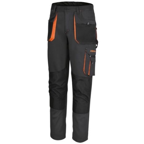 Beta – Pantalon de travail multipoches gris – Tissu canvas 65% polyester 35% coton – Inserts Oxford et poches pour genouillères – Taille L (1/5)