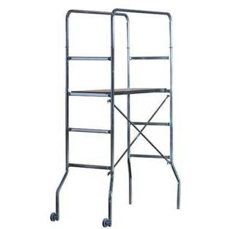 Échafaudage Trio 1,88m – Acier galvanisé – Hauteur de travail max 1,45m – Charge maximale 120kg – Démontable avec roues – Marchetti