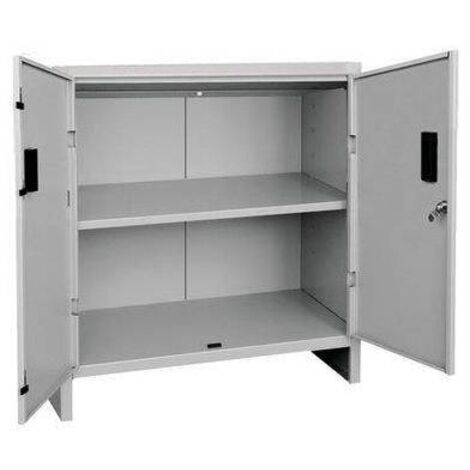 Prometal – Armoire d'atelier en tôle peinte – 2 portes – Dimensions L.80 x P.40 x H.80 cm – Étagère incluse – Épaisseur 6/10 pour durabilité