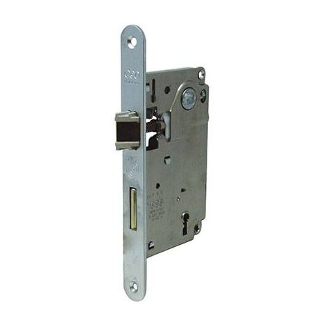 Serratura AGB Bagno Bordo Tondo - Cromo Opaco Con Scrocco Reversibile, Frontale 22 Mm - Foto 10