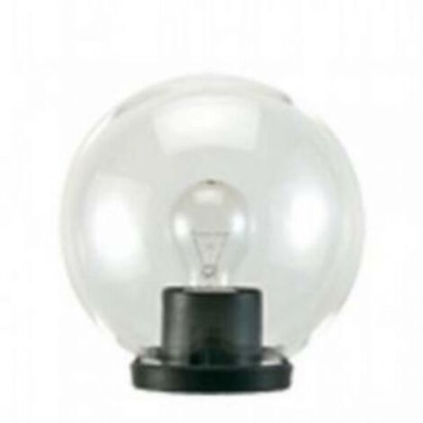 Globe transparent E27 30 cm – Indice de protection IP44 – Résistant aux UV et intempéries – Fixation sur poteau Ø 60 mm – Acrilux