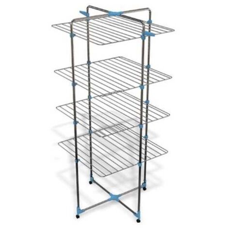 Séchoir à linge 4 étages – 40 mètres de capacité – Acier époxy et polypropylène – Utilisation intérieure et extérieure – Dimensions 71 x 71 x 168,5 cm – Gimi