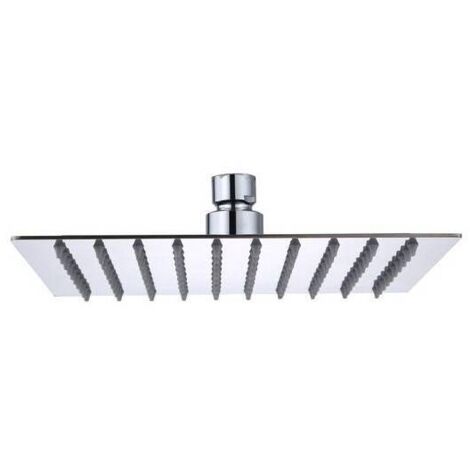 Set doccia squadrato soffione 20x20cm con braccio 40cm e doccino con presa d'acqua