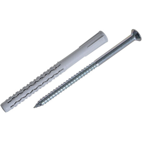 Cheville longue nylon universelle GX-L G&B 10x120 mm + Vis zing tête fraisée T40 - boite de 50 - 97010 (1/2)