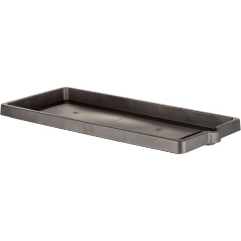 Soucoupe jardinière rectangle "Legno" en plastique - L 93 x l 36 - Gris anthracite - Livraison gratuite