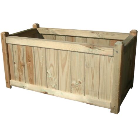 Jardinière en bois de pin imprégné autoclave 80x40x40 cm – Pour intérieur et extérieur – Idéale pour plantes et fleurs