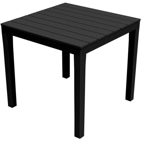 Ipae Progarden – Table de jardin carrée noire 78x78x72cm – Résine 100% recyclable – Résistante aux intempéries et moisissures – Modèle Bali