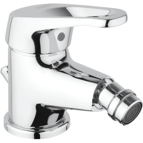 Robinet de bidet monocommande 'Naomi' chromé – Piletta de scarico 11/4 – Cartouche DM 40 – Made in Italy – Piralla Rubinetteria