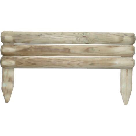 Steccato rectangulaire en bois traité 55 x 5 x h.30/15 cm – Pour aménagement de jardins et espaces verts – Résistant aux intempéries