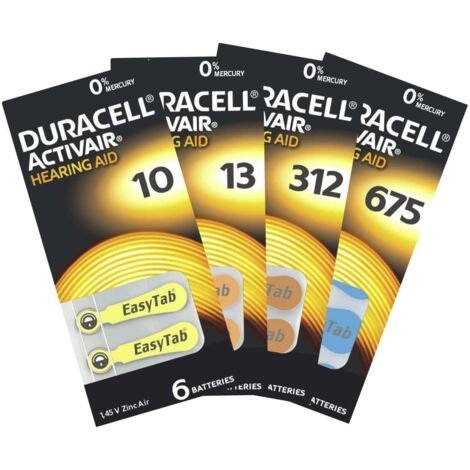 Duracell Pile pour appareil auditif ZA 675 1.45 V 6 pc(s) 630 mAh zinc-air Activair 675 Y201542 (1/3)