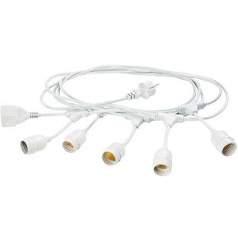 LUMINARIA 'ENJOY' cavo mt.5 - 5 portalampade - bianco (1/4)