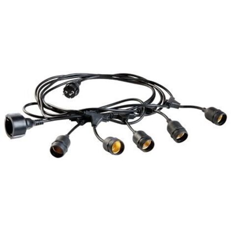 LUMINARIA 'ENJOY' cavo mt.5 - 5 portalampade - nero (1/4)