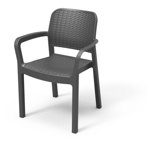 Chaise en polypropylène graphite 'Bella' (1/3)