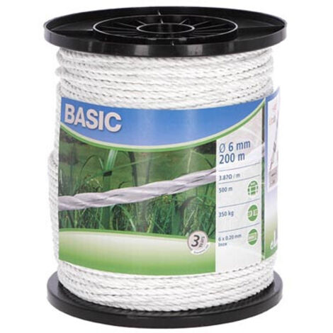 Corde pour clôture électrique avec 6 fils conducteurs en acier inoxydable 'Basic' 3,87 Ohm/m - 200 m (1/3)