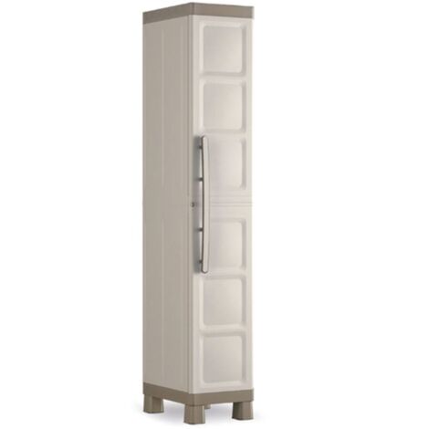 KIS 2096730361 ARMOIRE HAUTE 1 PORTE GRIS CLAIR/TAUPE