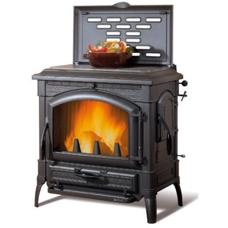 Nordica – Poêle à bois Isotta Evo 11,9 kW – Plaque fonte – Longueur bûche 50 cm – Évacuation fumées 150 mm – Rendement 82 % – Classe A+