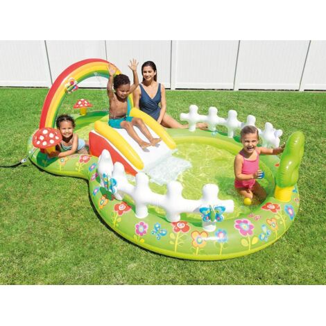 Intex – Aire de jeux gonflable avec toboggan – Dimensions 290x180x104 cm – Capacité 450L – Vinyle haute qualité – Pour enfants à partir de 2 ans