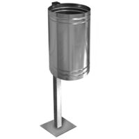 Poubelle galvanisée avec base