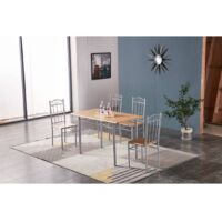 SET TAVOLO C/4 SEDIE 120X70 CM LEGNO CHIARO